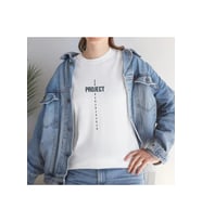 Unisex Bisiklet Yaka Baskılı T-Shirt - Beyaz