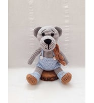 Tulumlu Ayıcık Amigurumi Organik Oyuncak