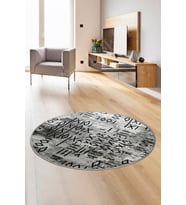 Dijidekor Halı Gri iskandinav Yıkanabilir Saçaksız Yuvarlak Delüxe Yolluk Kilim Salon Halısı Modeli