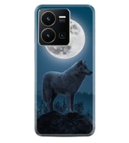Vivo Y35 Kılıf Resimli Desenli Silikon Platinium Series Moon Wolf 1820