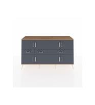 Kronos Konsol 5 Raflı 3 Çekmeceli 8 Kapaklı 176x59x99 Çam-Antrasit