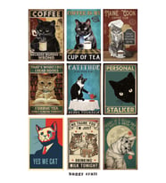 Cats Kedi Mizah Temalı Laptop Tablet Telefon Defter Sticker Set2