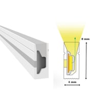 12 Volt 4x8 mm Günışığı 3000 K Mobilya Gömme Neon Led 50 Metre IP65