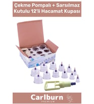 Sarsılmaz Kutulu Çekme Pompa Selülit Çatlak Giderici Vakumlu Masaj Aleti 12'li Kupa Hacamat Seti