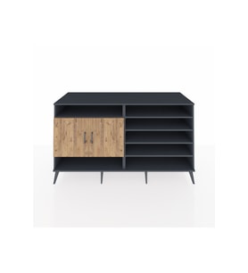 Kronos Konsol 7 Raflı 2 Kapaklı 176x59x99 Antrasit-Çam/Antrasit