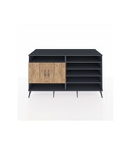 Kronos Konsol 7 Raflı 2 Kapaklı 176x59x99 Antrasit-Çam/Antrasit