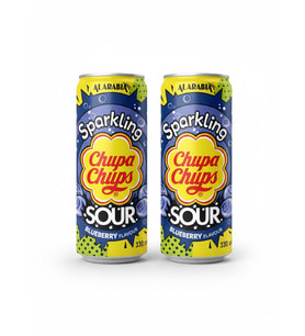 Chupa Chups Sparkling Sour Blueberry Flavour - Ekşi Yaban Mersini Aromalı Gazlı İçecek 330 ml (2 ADET)