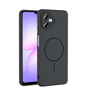 Coverzone Samsung Galaxy A07 ?le Uyumlu Kamera Lens Korumal? K?l?f Magsafe Uyumlu Kablosuz ?arj �zellikli Tea Silikon Telefon K?l?f? Siyah