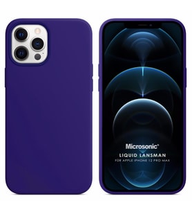 Microsonic Apple iPhone 12 Pro Max Kılıf Liquid Lansman Silikon Mor