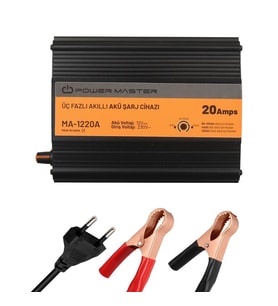 Powermaster MA-1220A 12 Volt 20 Amper Üç Fazlı Akıllı Akü Şarj Cihazı