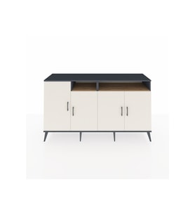 Kronos Konsol 6 Raflı 4 Kapaklı 176x59x99 Antrasit-Aytaşı/Çam