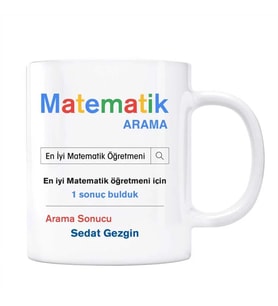 Öğretmenler Gününe Özel İsimli Arama Motoru Kupa Bardak - Matematik Öğretmeni