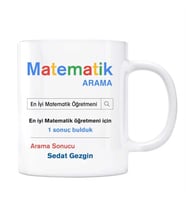 Öğretmenler Gününe Özel İsimli Arama Motoru Kupa Bardak - Matematik Öğretmeni