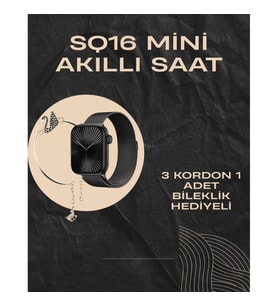 Mey İthalat® SQ-16 Mini Series 10 Akıllı Saat Şık ve Hafif Tasarım, 3 Kordon Seçeneği