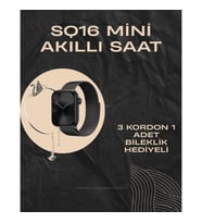 Mey İthalat® SQ-16 Mini Series 10 Akıllı Saat Şık ve Hafif Tasarım, 3 Kordon Seçeneği