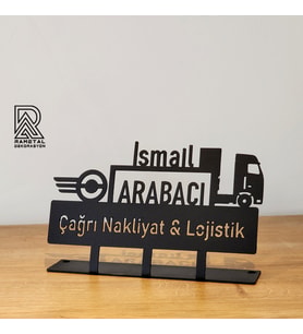 Lojistik Nakliye Nakliyat Masa İsimliği  - Logoya Özel Metal İsimlik - Firma Logonuza Özel Masa İsimliği
