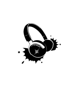 Miyrem Sticker Serisi DJ Kulaklığı Sticker (Siyah)
