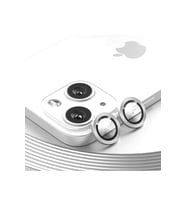 Iphone 13 Mini Kamera Koruyucu Lens Mercek Metal Çerçeveli 2li Set Gümüş Gri Silver
