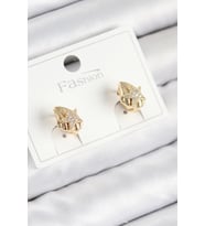 Pirinç Zirkon Taşlı Yıldız Model Gold Renk Çocuk Küpe
