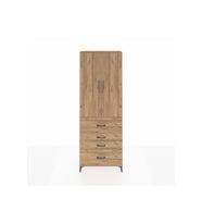 Arges Dolap 4 Raflı 4 Çekmeceli 2 Kapaklı 88x30x243 Çam-Çam