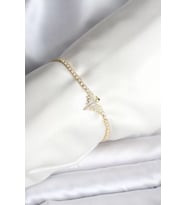 Anka Kuşu Model Zirkon Taşlı Gold Renk Pirinç Su Yolu Kadın Bileklik - TJ-BB8098