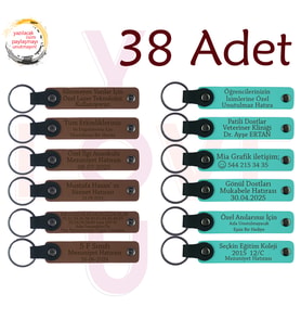 A Kahve & Turkuaz, Doğum Günü Partilerine Anlamlı Katkı 38’li Set, Kişiselleştirilebilir Deri Hatıra