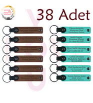 A Kahve & Turkuaz, Doğum Günü Partilerine Anlamlı Katkı 38’li Set, Kişiselleştirilebilir Deri Hatıra
