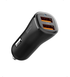 30W USB-A 2 Port Araç içi Hızlı Şarj Aleti 18W + 12W Akım Korumalı Güç Adaptörü Çakmaklık iPhone & Android & iPad Type-C PD EV302 - ACP08700