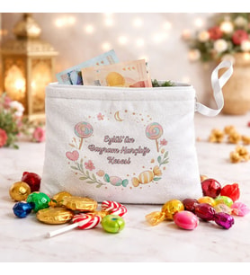 BK Gift Kişiye Özel İsimli Çocuk Lüks Bayram Harçlık ve Şeker Kesesi -1, İsimli Bayram Kesesi, Bayram Hediyesi
