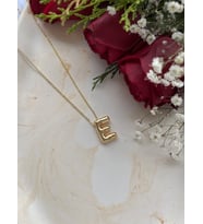 Unisex Gold Balon E Harf Hediye Kolye (Altın)