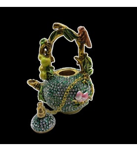 Swarovski Taşlı Demlik - Gizli Hazneli Masaüstü Hediyelik Süs Eşyası  Hediyelik Kutusunda (Karışık)