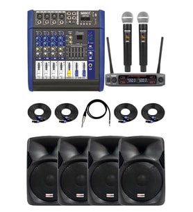 Lastvoice Bronz Paket-3 Profesyonel Ses Sistemi Mikser Hoparlör Ekipman Seti