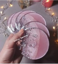 Epoksi 4 lü Bardak Altlığı Takım (Pembe)