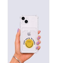iPhone 15 Kartlıklı Gülücük Desenli Kılıf - GLST8275-5508