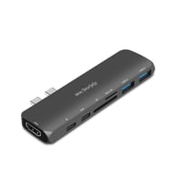 Type-C Dönüştürücü HDMI 4K UHD Adaptör Yüksek Veri Transferi Destekli Dual Giriş (Gri)