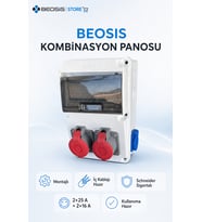 71833548 Beosis Kombinasyon Panosu 2x25A Trifaze 2x16A Monofaze Schneider Sigortalı Montajlı Kullanıma Hazır