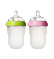 Antikolik Silikon Biberon 2'li 250ml Yes¸il ve Pembe