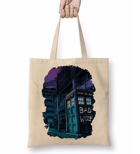 Tardis Bad Wolf Doctor Who Bez Çanta Uzun Saplı