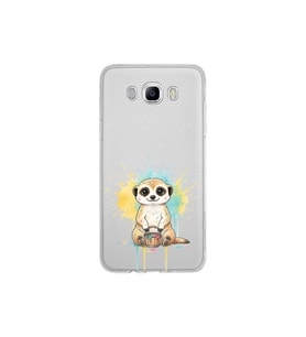 Samsung Galaxy J7 2016 ile Uyumlu Splash Mirket Tasarımlı Şeffaf Silikon Kılıf