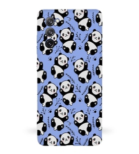 Samsung Galaxy S20 FE Uyumlu Lansman Kılıf Panda Tasarımlı İçi Kadife Kapak-Lila (Şeffaf)