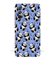 Samsung Galaxy S20 FE Uyumlu Lansman Kılıf Panda Tasarımlı İçi Kadife Kapak-Lila (Şeffaf)