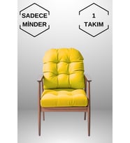 Sandalye Minderi 45x45 CM Oturma Ve Sırt 1 TAKIM SARI