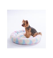 Renkli Simit Kedi ve Köpek Yatağı – Ultra Yumuşak Peluş, Konforlu Rahatlık