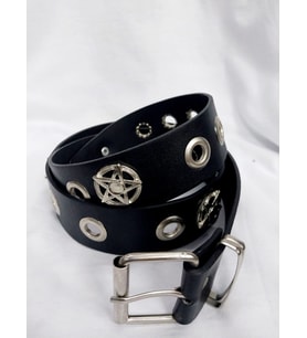 DÜKKAN DESİGN GOTİK PUNK PENTAGRAM DERİ KEMER