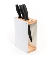 Doğal Ahşap Metal Bıçak Standı, Mutfak Bıçak Rafı, Bıçak Standı (Bıçak Dahil Değildir)