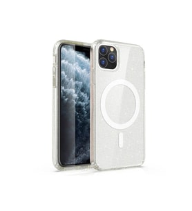 Apple iPhone 11 Uyumlu Kılıf M-safe Şarj Özellikli Parlayan Simli Saydam Renkli Zore Allstar Kapak (Şeffaf)