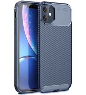 iPhone 11 Kılıf Auto Focus Karbon Kapak - Lacivert