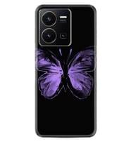 Vivo Y35 Kılıf Resimli Desenli Silikon Platinium Series Black Butterfly 1879