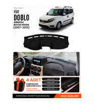 FİAT DOBLO (2007-2015) AİRBAGLİ BÜYÜK EKRAN Uyumlu Torpido Örtüsü Torpido Kılıfı - Siyah