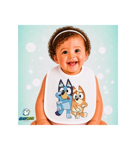 Bluey Keten Bebek Mama Önlüğü – Yumuşak, Emici, Yıkanabilir, Özel Tasarım P024